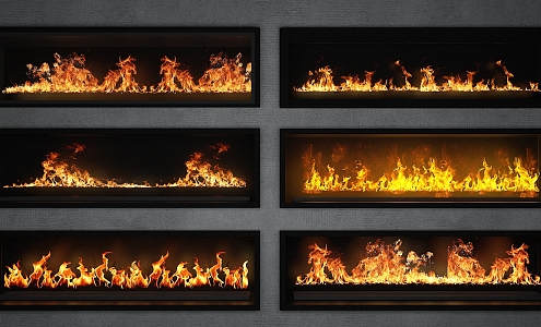 Modern Decorative Electronic Fireplace Gas Fireplace Flame 3d model