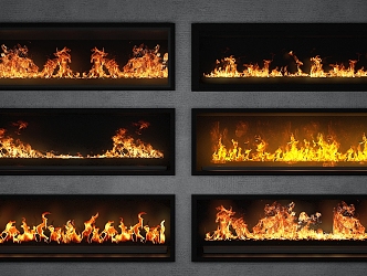 Modern Decorative Electronic Fireplace Gas Fireplace Flame 3d model