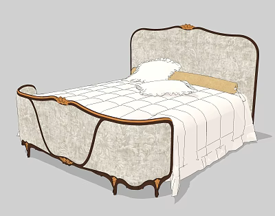 Double bed 3d model Double bed 3d model
