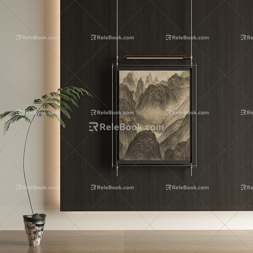 Middle Ancient Style Decorative Painting 3d model