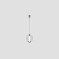Two Modern Transparent Glass Pendant Lights With Metal Frame And LED Strip