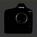 Black Canon EOS 1D X Camera With Clear Brand Logo On Gray Gradient Background 3d model