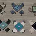 Mahjong Table Combination Chess Room Table and Chair Mahjong Table and Chair Chess and Card Table 3d model