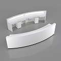 Modern White Curved Reception Desk With Sleek Countertop Drawers And Minimalist Design