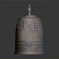 Vintage Bell Shaped Copper Decorative Ornament With Holes Stripes And Decorative Top For Home Decor