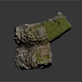 Scenic Rock Formation With Pavilion Green Vegetation And Small Figure