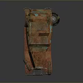 Vintage Rusty Old Car With Orange And Blue Weathered Paint
