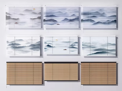 new chinese venetian blinds curtain 3d model