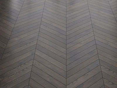 Dark Solid Wood Wooden Flooring with Herringbone Pattern and Natural Grain 3d model