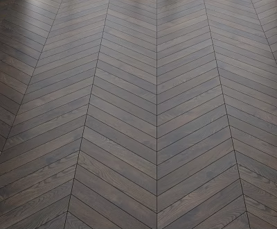 Dark Solid Wood Wooden Flooring with Herringbone Pattern and Natural Grain 3d model
