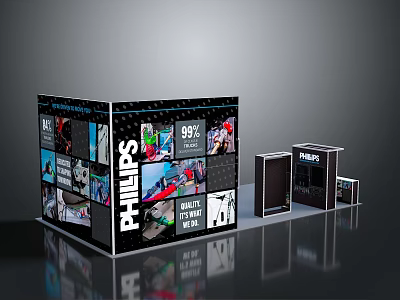 Philips Exhibition Booth Design With Product Displays And Brand Signage 3d model
