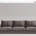 Modern three-seat sofa multiplayer sofa 3d model