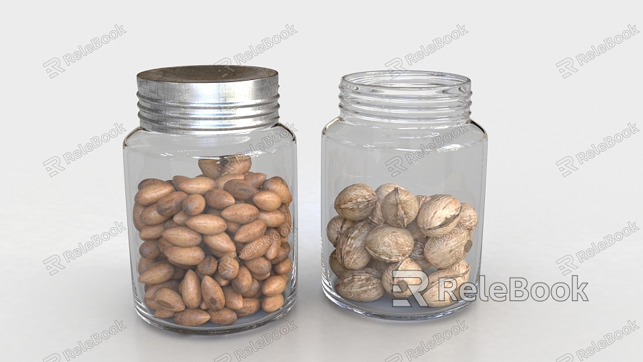 Modern seasoning bottle glass bottle storage bottle dried fruit walnut kitchen storage model