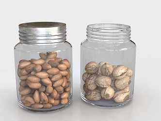 Modern seasoning bottle glass bottle storage bottle dried fruit walnut kitchen storage 3d model