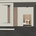 Modern Minimalist Entryway Hallway Interior Design With Wooden Accents Mirror And Marble Floor
