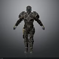 Armored Fantasy Character 3D Model With Blue Helmet And Detailed Armor