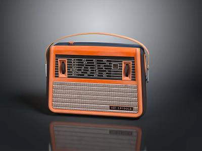 Retro Style Radio Radio Portable Radio-Radio Vintage Radio Radio with Handler 3d model