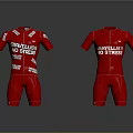 Red Gravelist No Stress Jumpsuit With White Printed Design For Active Use