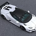 White Super Sports Car with Black Roof and Rear Spoiler Aerodynamic Design