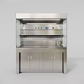 Stainless Steel Laboratory Fume Hood With Transparent Glass Shield Control Panel And Storage Cabinets