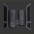 Detailed TIE Fighter Model 3D Render With Wing Structure And Engine Design