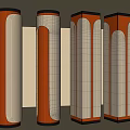 Stylish Modern Columns in White and Brown with Gold Accents and Curved Design