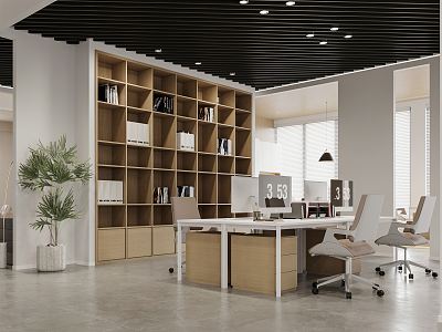 modern public office area office 3d model