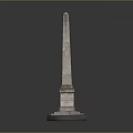 Elegant Stone Obelisk Structure With Square Base And Ornate Carvings 3d model