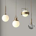 Modern Pendant Lights with Metal Frames and Frosted Clear Glass Shades for Home Decor