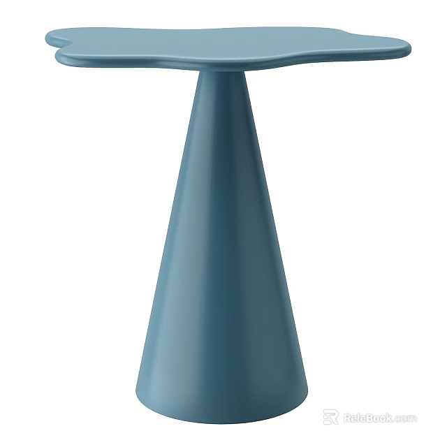 Modern Blue Coffee Table With Conical Base And Sleek Top Design 3d model