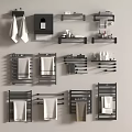 Stylish Bathroom Accessories With Towel Racks Toilet Paper Holders And Storage Shelves
