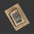 Traditional Stone Oven Structure With Wooden Component Grill Opening And Stone Base