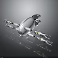 Sci-Fi Mechanical Creature 3D Model With White Streamlined Design And Silver Parts 3d model