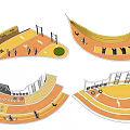 Sports Equipment Layout Design With Warm Up Area And Training Zones