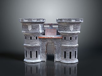 Puerto Rico Gate Ancient Gate San Juan Gatehouse Stone Gatehouse in Puerto Rico 3d model