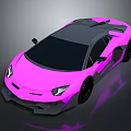 Pink Sports Car With Sleek Black Accents And Aerodynamic Modern Design