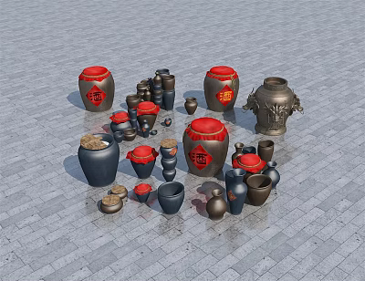 New Chinese Wine Altar Ancient Wine Altar 3d model