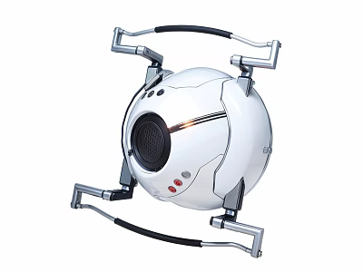 Smart Machine With Spherical Design Supporting Brackets Speaker And Control Buttons 3d model