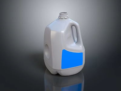 White Plastic Storage Container for Hardware Tools with Blue Label and Handle 3d model