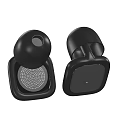 Black Wireless Earbuds With Modern Charging Case And High Audio Quality 3d model