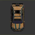 Orange Green Modified Car with Roof Rack Red Rims Stylish Graphics and Sporty Look