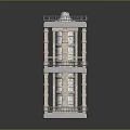 Futuristic Architecture Design With Multi Story Structure Columns And Balconies 3d model