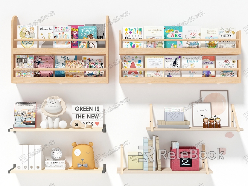 Modern Bookshelf Wall Hanging Bookshelf Children's Books Book Ornaments model