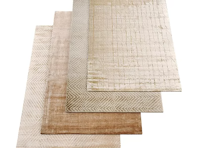 Stacked Square Rugs With Woven Texture Neutral Beige Brown Geometric Patterns 3d model