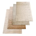 Stacked Square Rugs With Woven Texture Neutral Beige Brown Geometric Patterns 3d model
