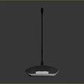 Modern Desktop Headphone Speaker With Black Mic Rod And Silver Mesh Base Design