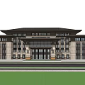 Modern Office Building With Stone Exterior Multi Story Design And Green Landscaped Surroundings