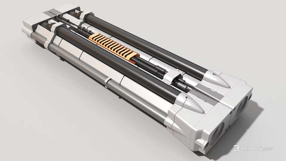 Industrial Equipment With Metal Cylindrical Structure And Precision Internal Components 3d model 