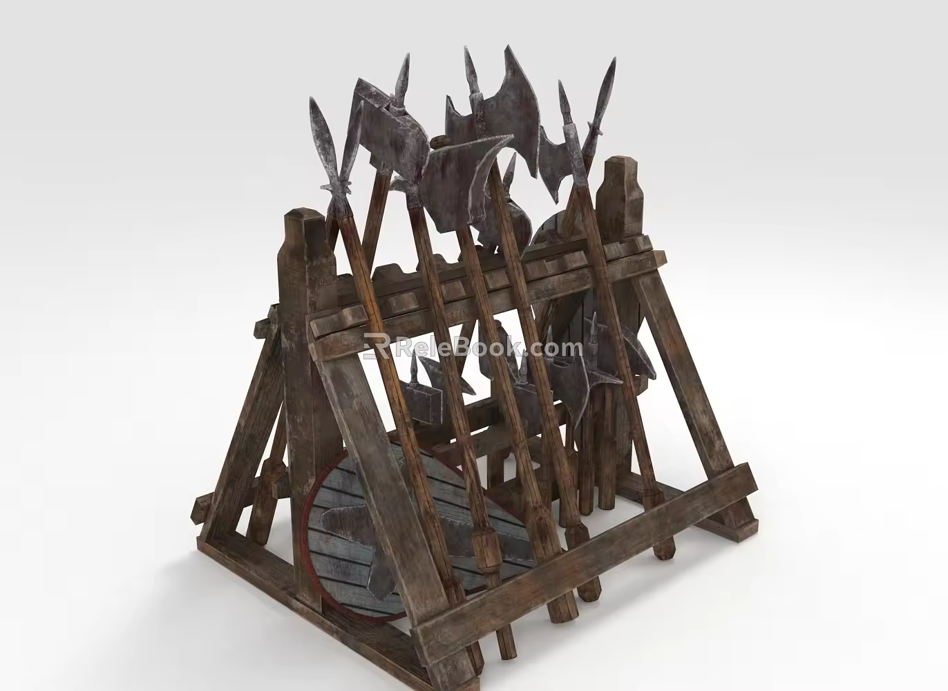 Weapon Rack Weapon Rack Video Props Axe 3d model