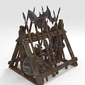 Weapon Rack Weapon Rack Video Props Axe 3d model